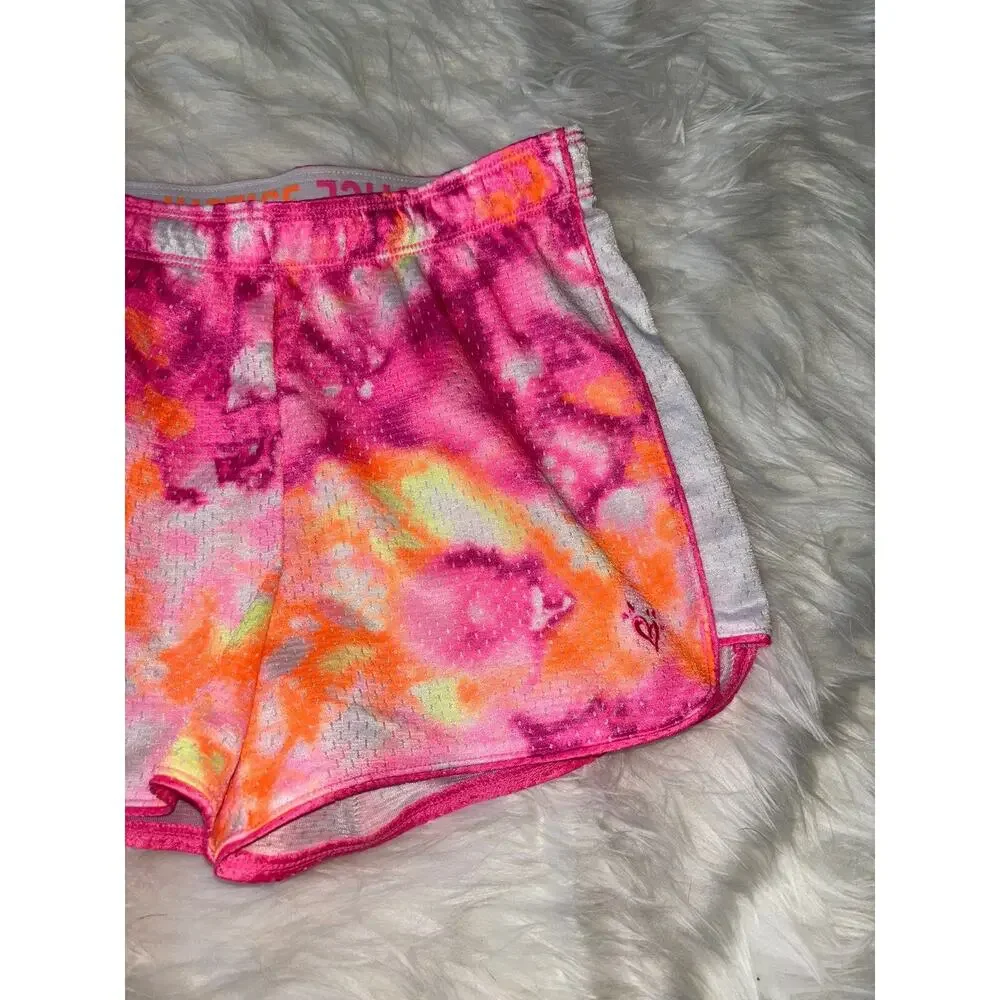 Justice Girls Sz. 10 Pink Tie Dye Design Classic Sport Shorts. Exc. Condition